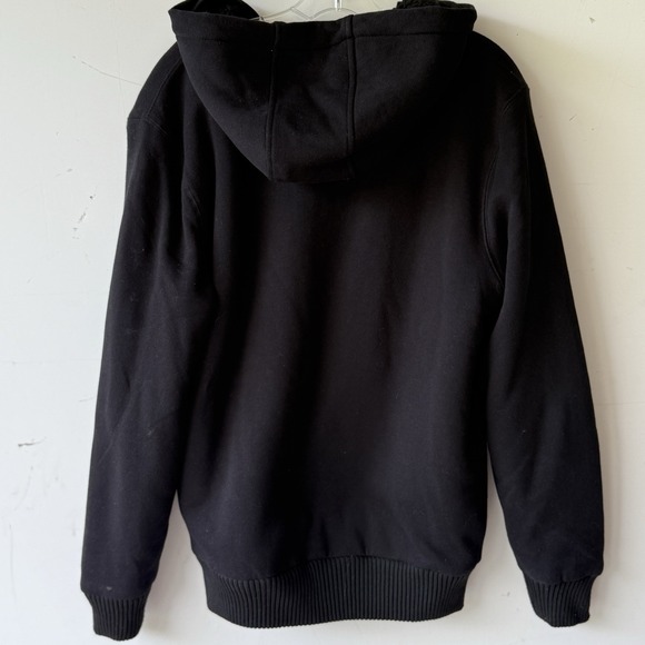 Buffalo David Bitton Sherpa Lined Full Zip Hooded Sweatshirt Black Mens M - Picture 3 of 6